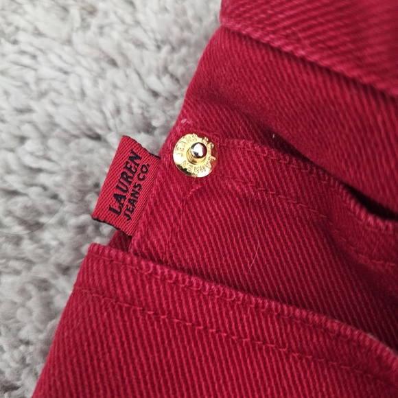 Lauren Ralph Lauren Jeans Co Red Petite Pants 6P Stretch - Picture 11 of 13